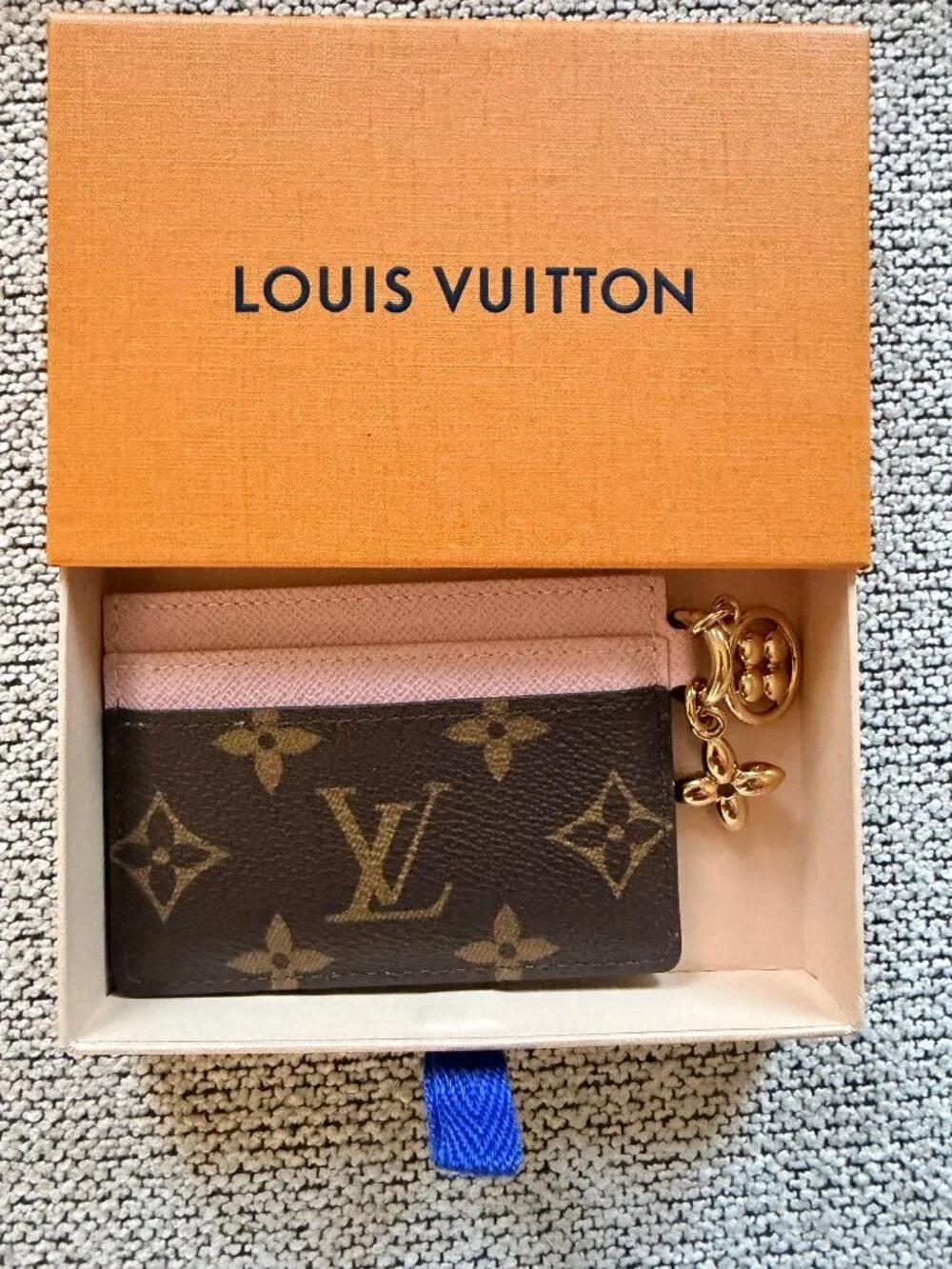 Louis Vuitton Charms Card Holder Case Monogram Pink w/charms! AUTHENTIC - Picture 1 of 7